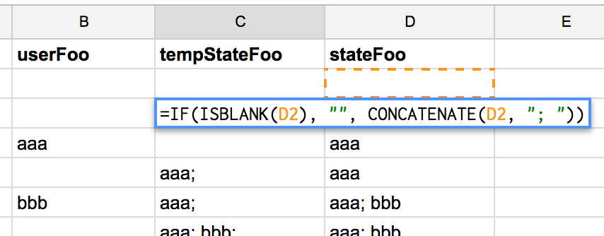 Temp column for complex stateFoo(t)